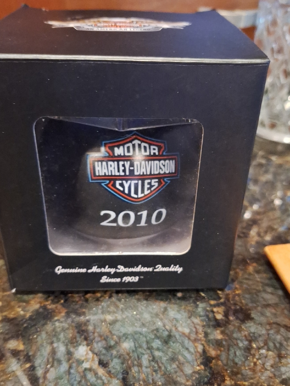 Harley-Davidson Black Ornament with Orange & Blue Shield 2010 - Picture 3 of 5